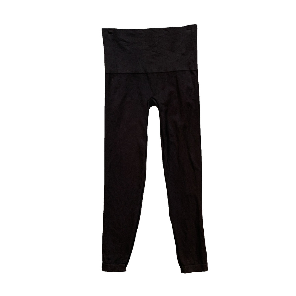 Spanx Leggings Womens L Large Black Look At Me Now High Waisted Seamless Capri